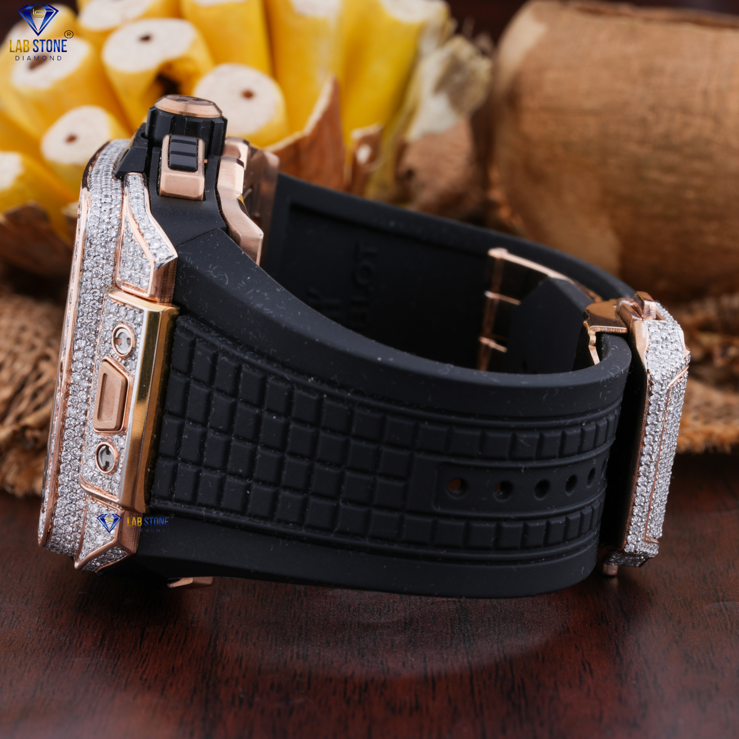 7.20 CT  TDW Round Cut Diamond men's Watch