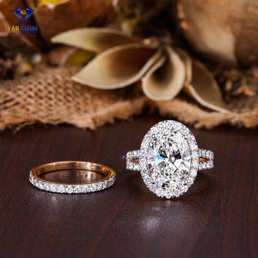 7.57 TDW Oval & Round Cut Diamond Women's Ring with Band