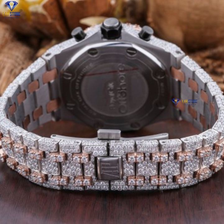 21.82 CT TDW Round Cut Moissanite Diamond men's Watch