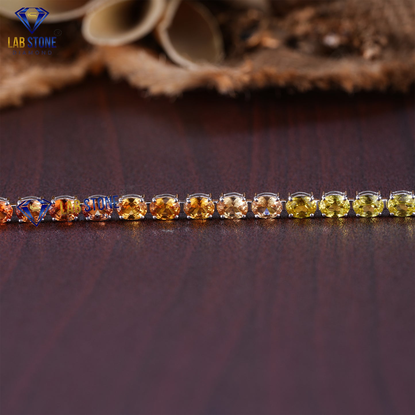 3.33 TDW Sapphire Oval Cut Diamond Women’s Tennis Bracelet