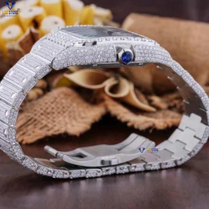 20.81 CT TDW Round Cut Moissanite Diamond men's Watch