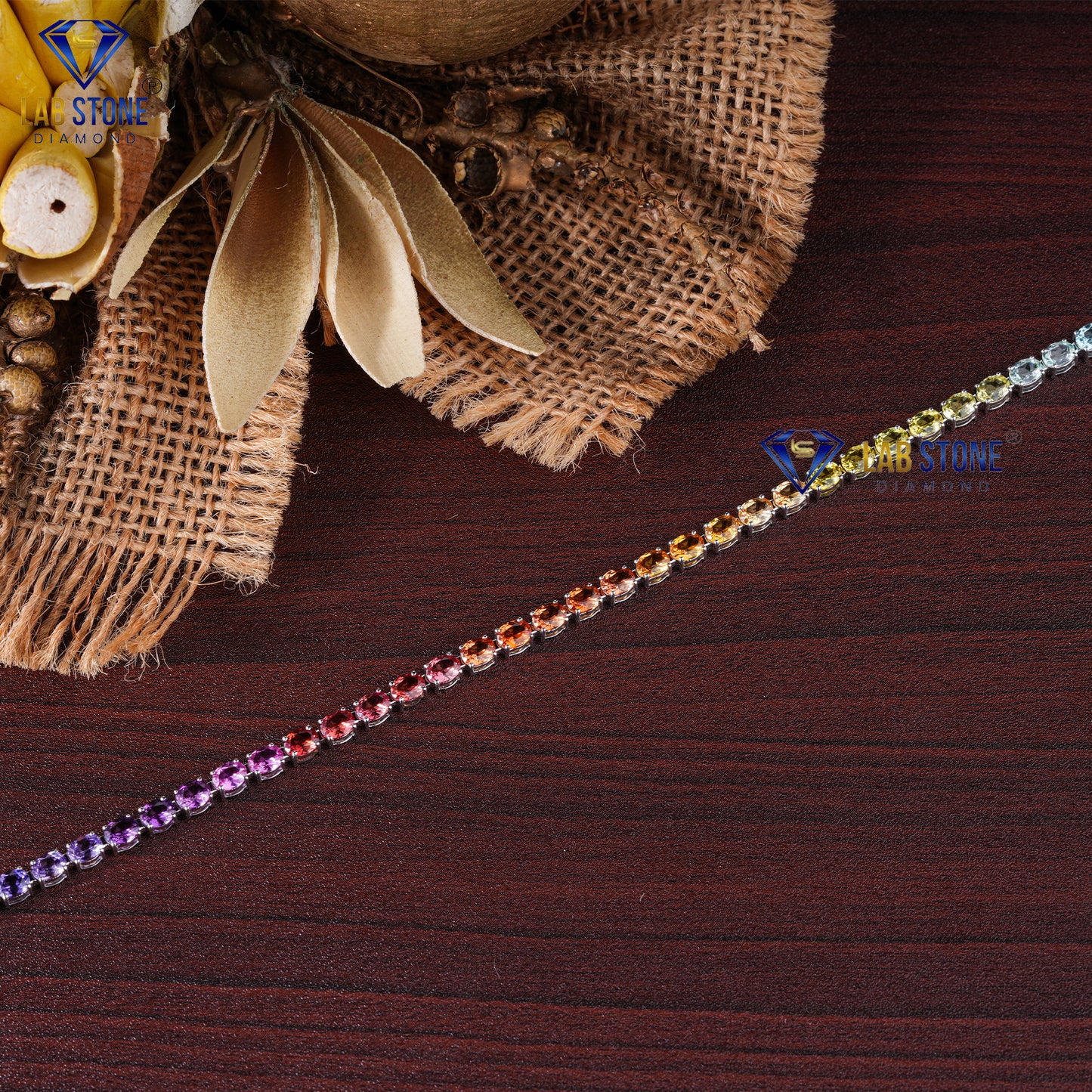 3.33 TDW Sapphire Oval Cut Diamond Women’s Tennis Bracelet