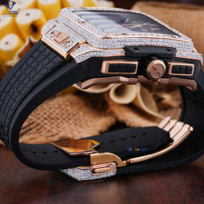 7.20 CT  TDW Round Cut Diamond men's Watch