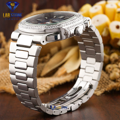 2.57 CT TDW Round Cut Diamond men's Watch