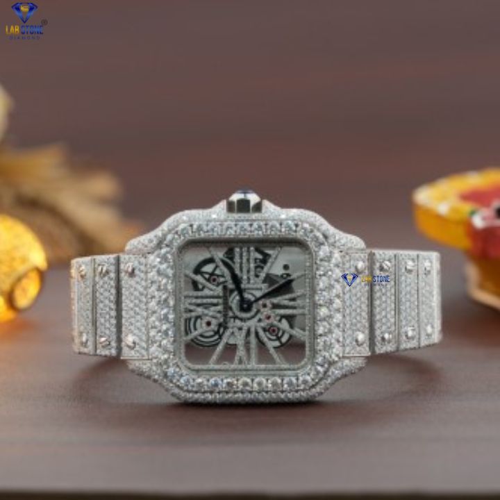 20.81 CT TDW Round Cut Moissanite Diamond men's Watch