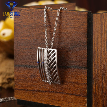 0.143 TDW Round Cut Diamond Custom Pendant with Chain