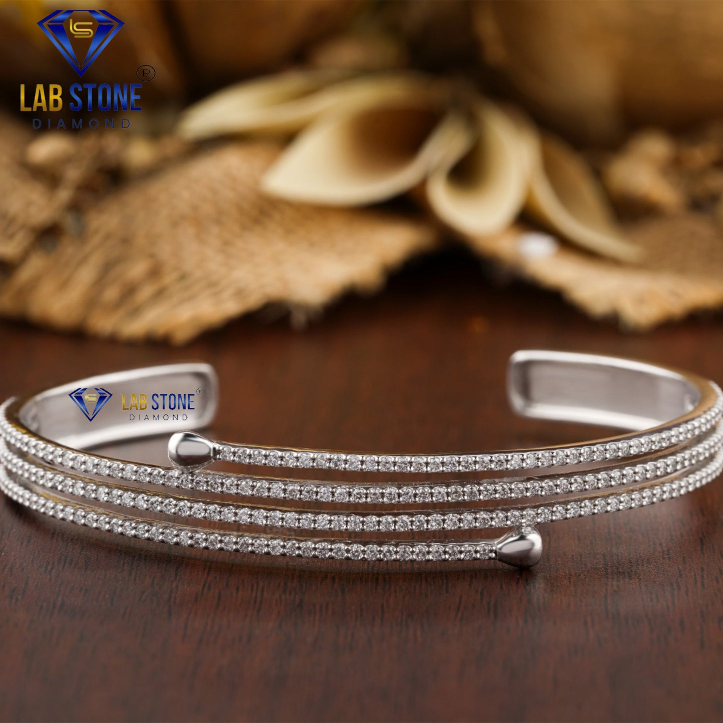 1.93 TDW Round Cut Diamond Bangle Bracelet