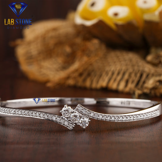 1.053 TDW Round Cut Diamond Bangle Bracelet