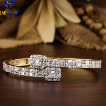4.75 TDW Baguette & Round Cut Diamond Bangle Bracelet