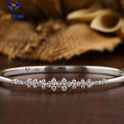 0.83 TDW Round Cut Diamond Bangle Bracelet