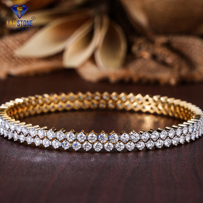 6.81 TDW Round Cut Diamond Women's Bangle Bracelet