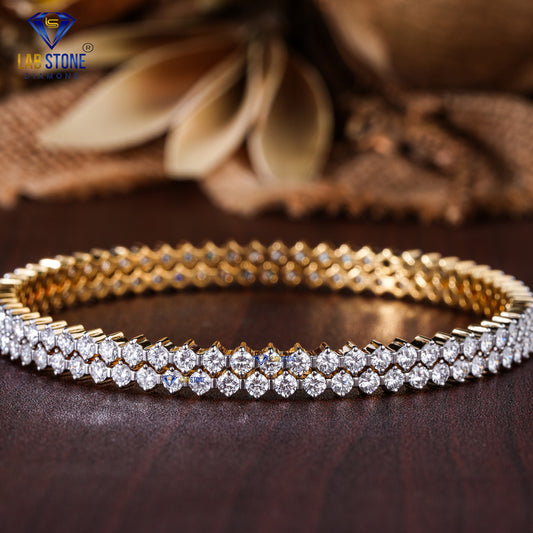6.81 TDW Round Cut Diamond Women's Bangle Bracelet