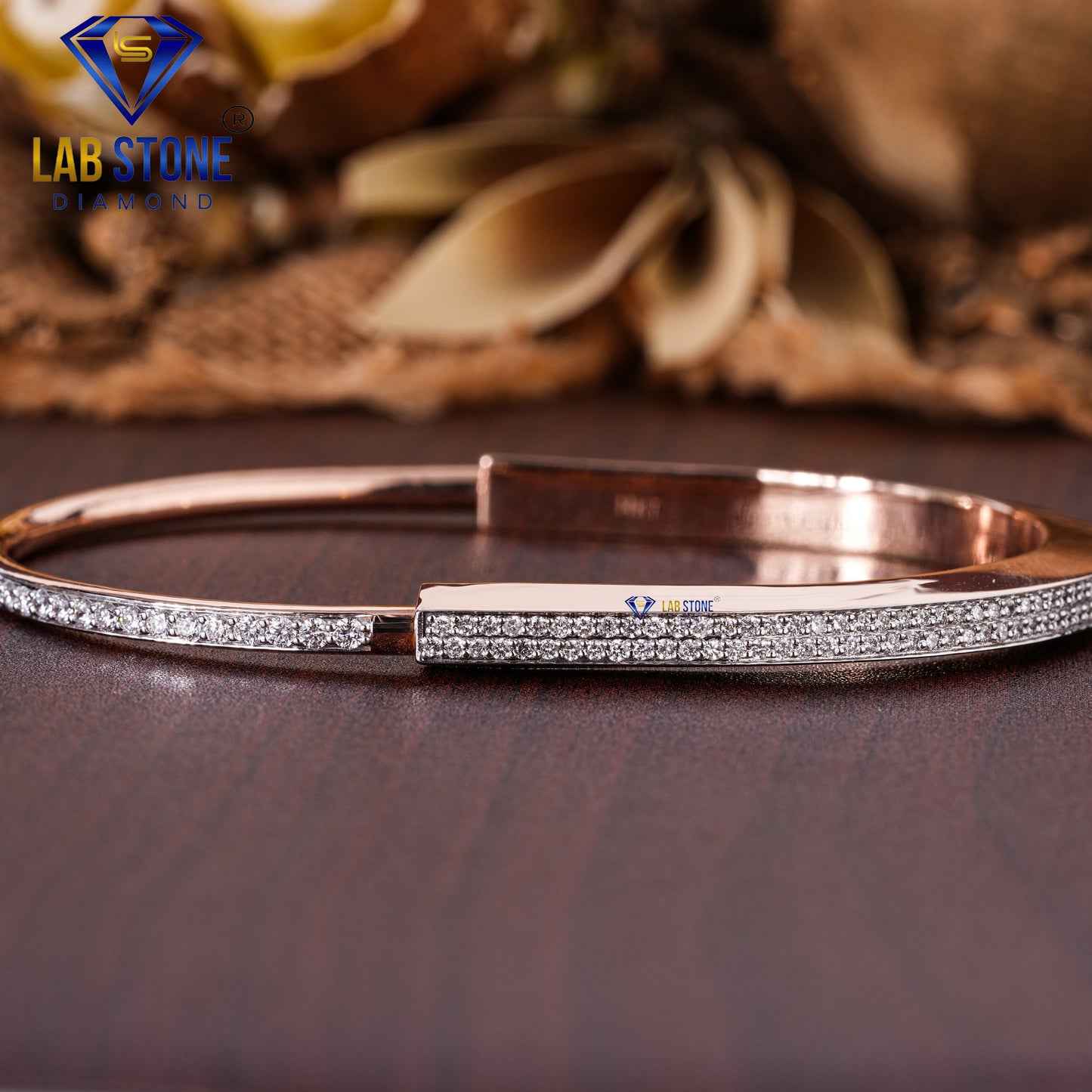2.29 TDW Round Cut Diamond Bangle Bracelet