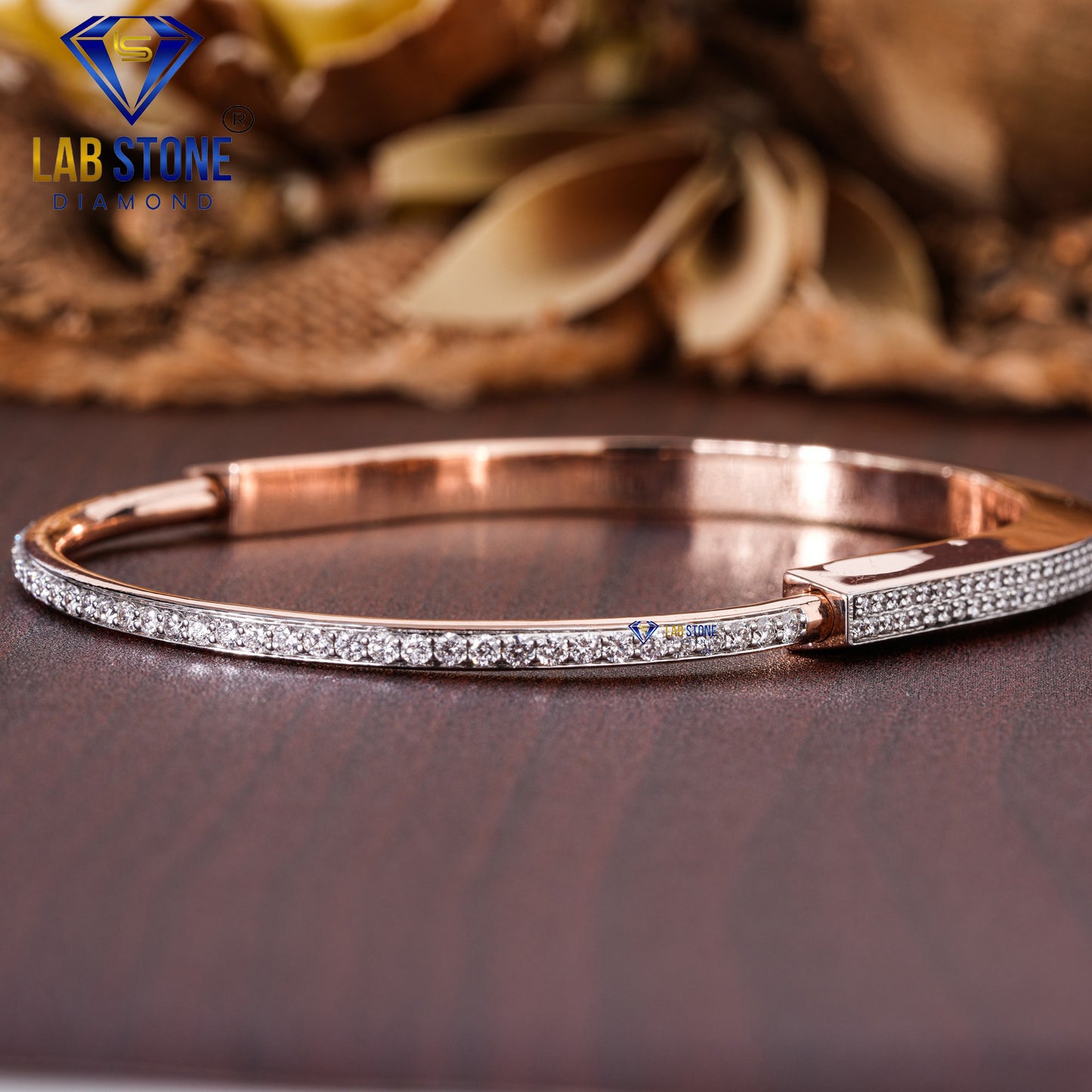2.29 TDW Round Cut Diamond Bangle Bracelet