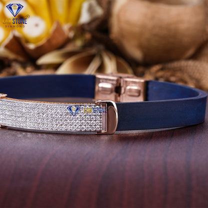 2.25 TDW Round Cut Diamond Men's Slider Bracelet