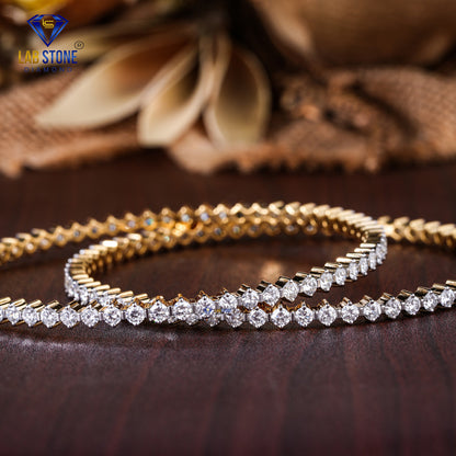 6.81 TDW Round Cut Diamond Women's Bangle Bracelet