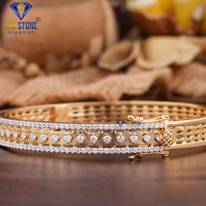 3.04 TDW Round Cut Diamond Bangle Bracelet