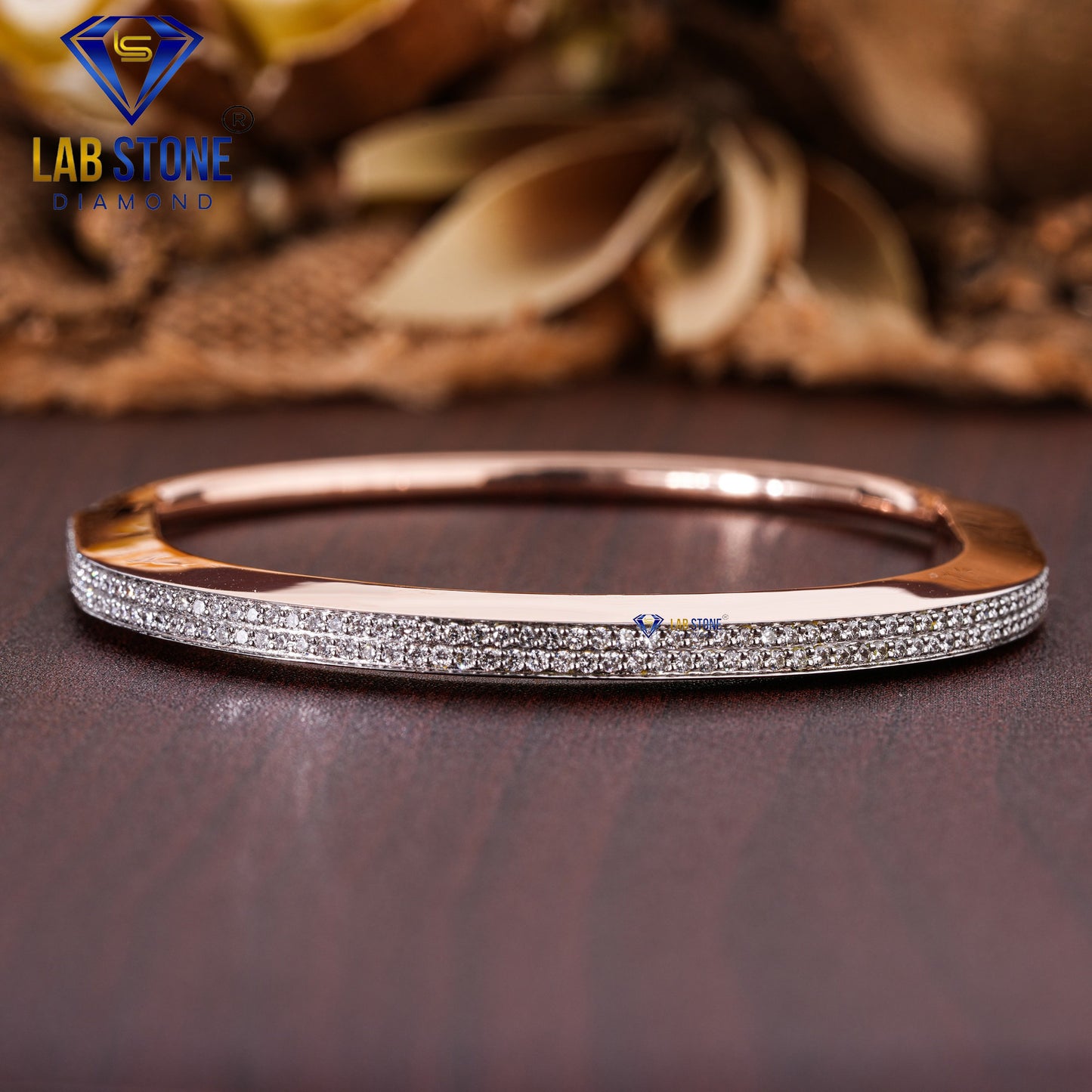 2.29 TDW Round Cut Diamond Bangle Bracelet
