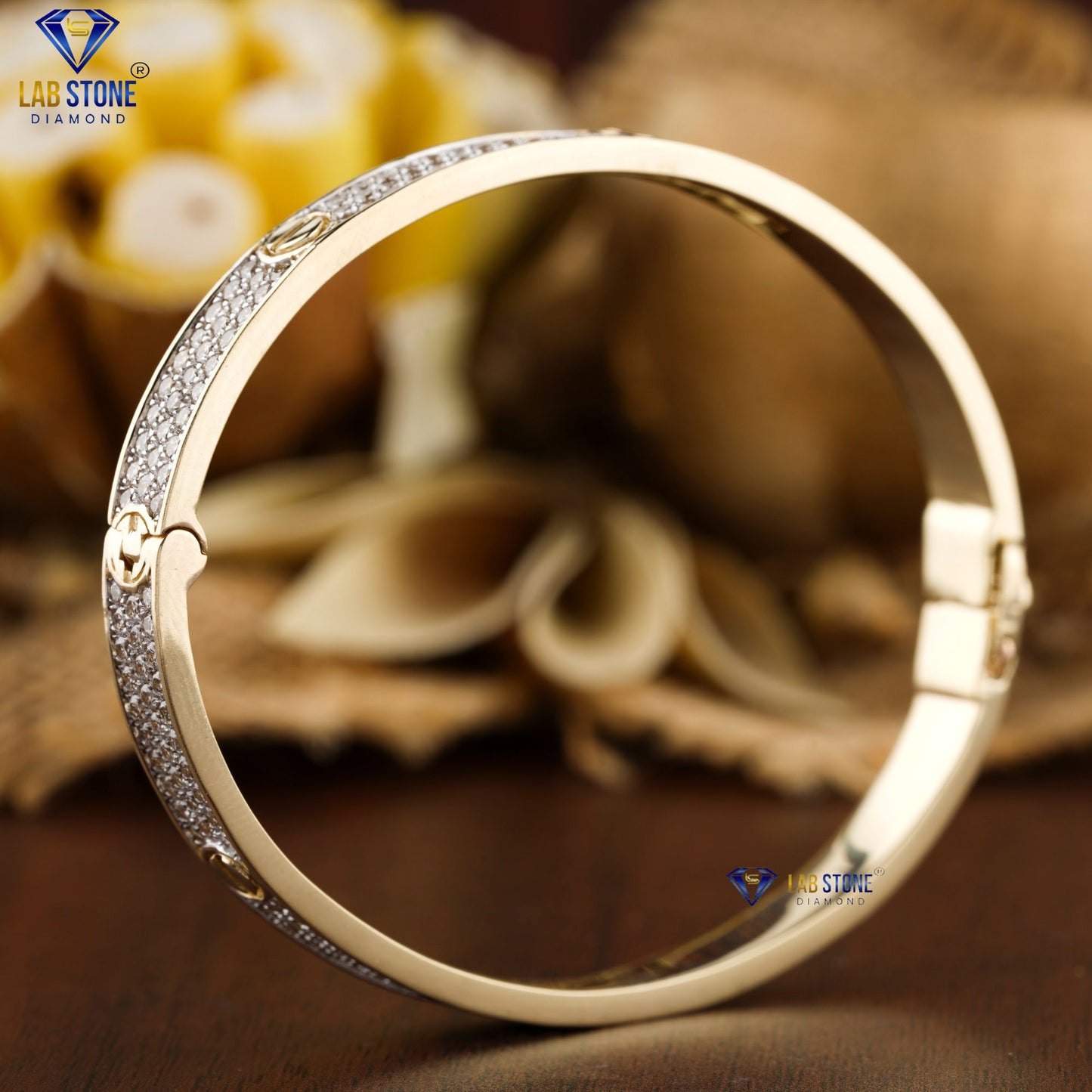 3.58 TDW Round Diamond Bangle Bracelet