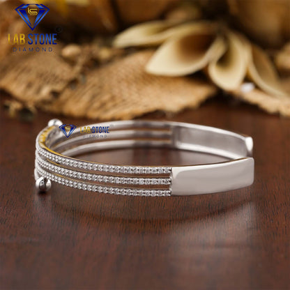 1.93 TDW Round Cut Diamond Bangle Bracelet