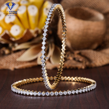 6.81 TDW Round Cut Diamond Women's Bangle Bracelet