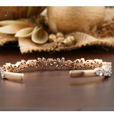 2.58 TDW Round & Baguette Diamond Bangle Bracelet
