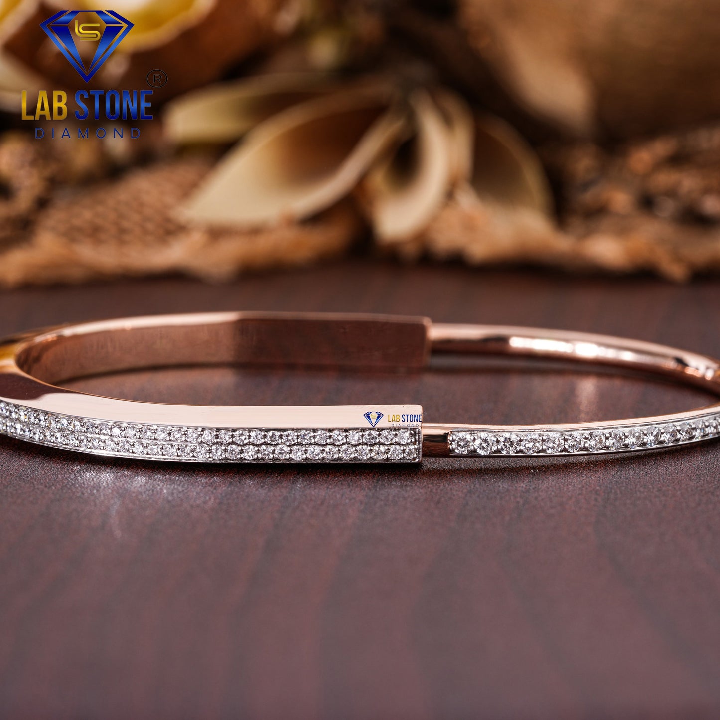 2.29 TDW Round Cut Diamond Bangle Bracelet