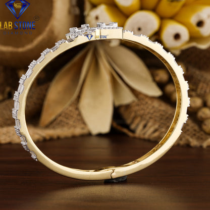 4.75 TDW Baguette & Round Cut Diamond Bangle Bracelet