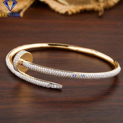 2.837 TDW Round Cut Diamond Bangle Bracelet