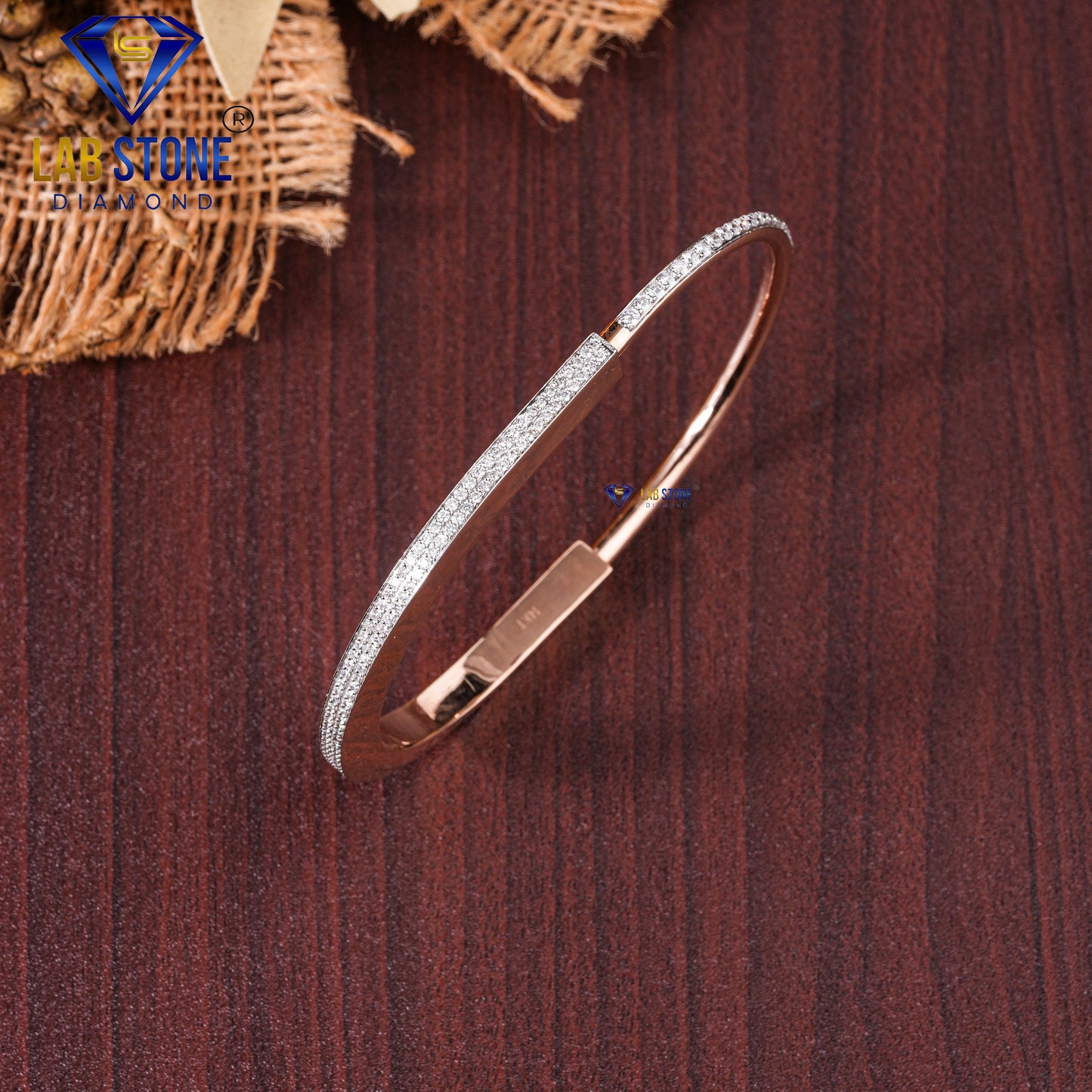 2.29 TDW Round Cut Diamond Bangle Bracelet