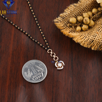 0.166 TDW Round Cut Diamond Charm Mangalsutra Bracelet