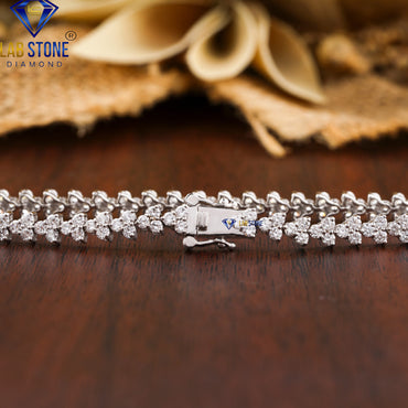 2.82 TDW Round Cut Diamond Slider Bracelet