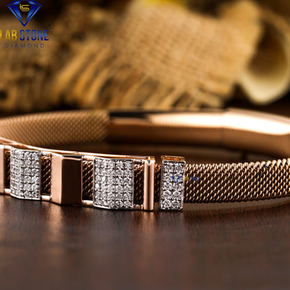 0.88 TDW Round Cut Diamond Slider Bracelet