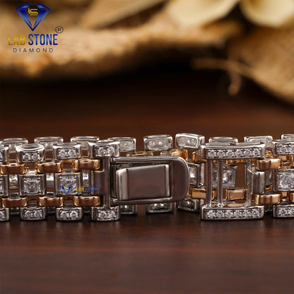 4.43 TDW Asscher & Round Cut Diamond Slider Bracelet