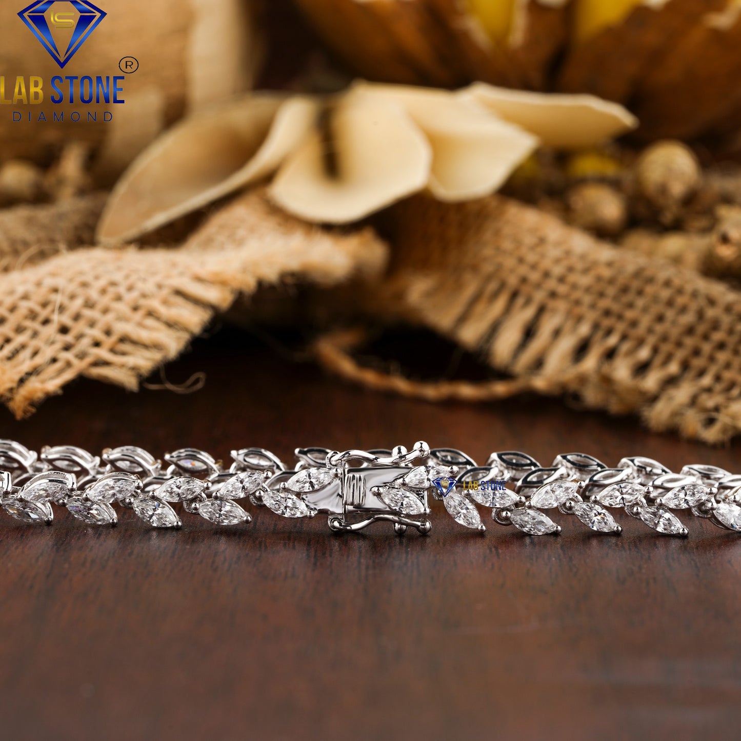 4.36 TDW Marquise Cut Diamond Slider Bracelet