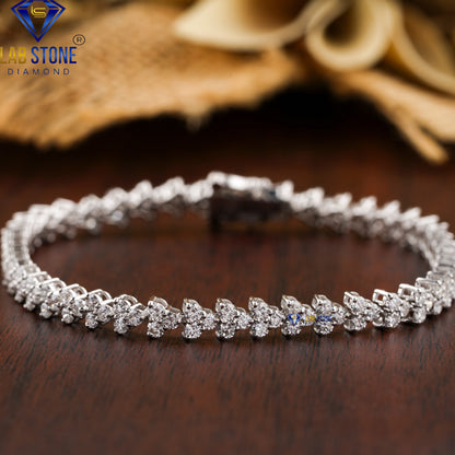 2.82 TDW Round Cut Diamond Slider Bracelet