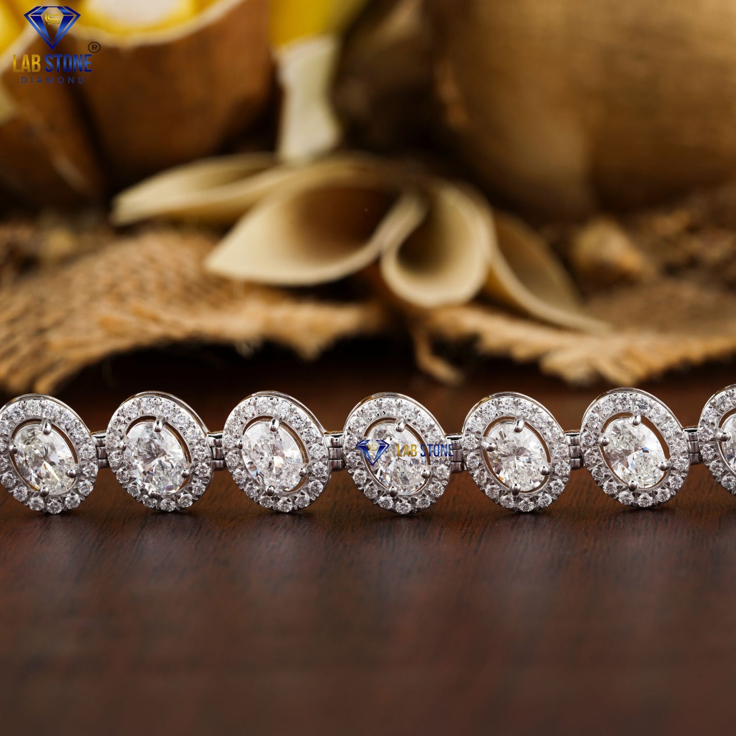 15.84 TDW Oval & Round Cut Diamond Custom Bracelet