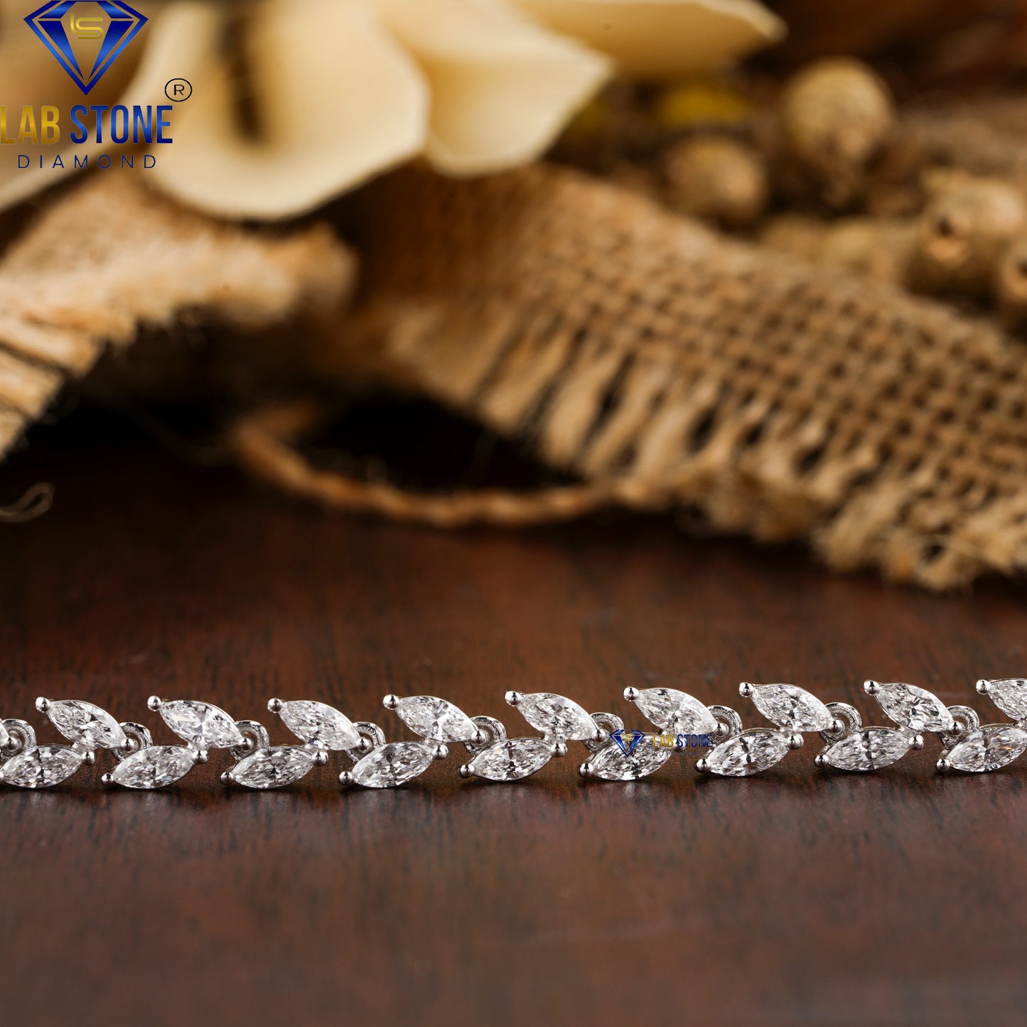 4.36 TDW Marquise Cut Diamond Slider Bracelet