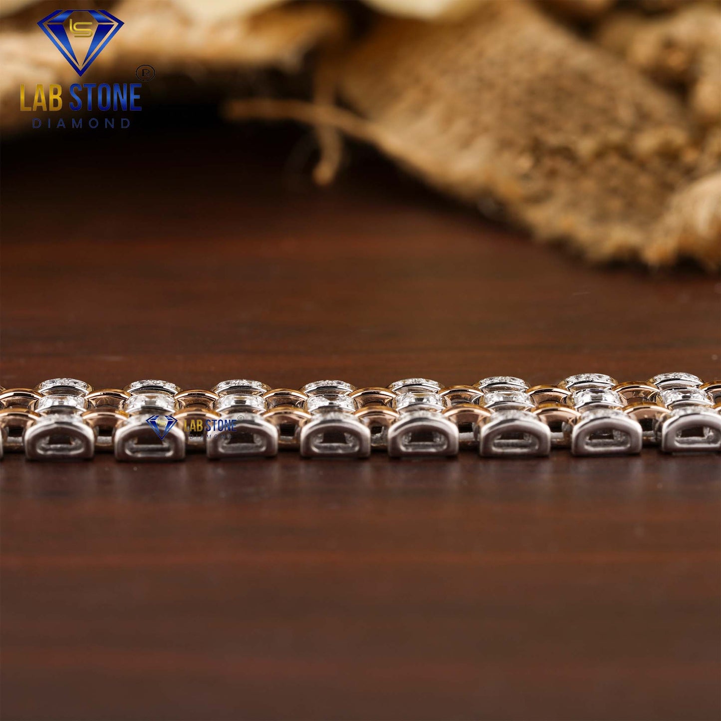 4.43 TDW Asscher & Round Cut Diamond Slider Bracelet