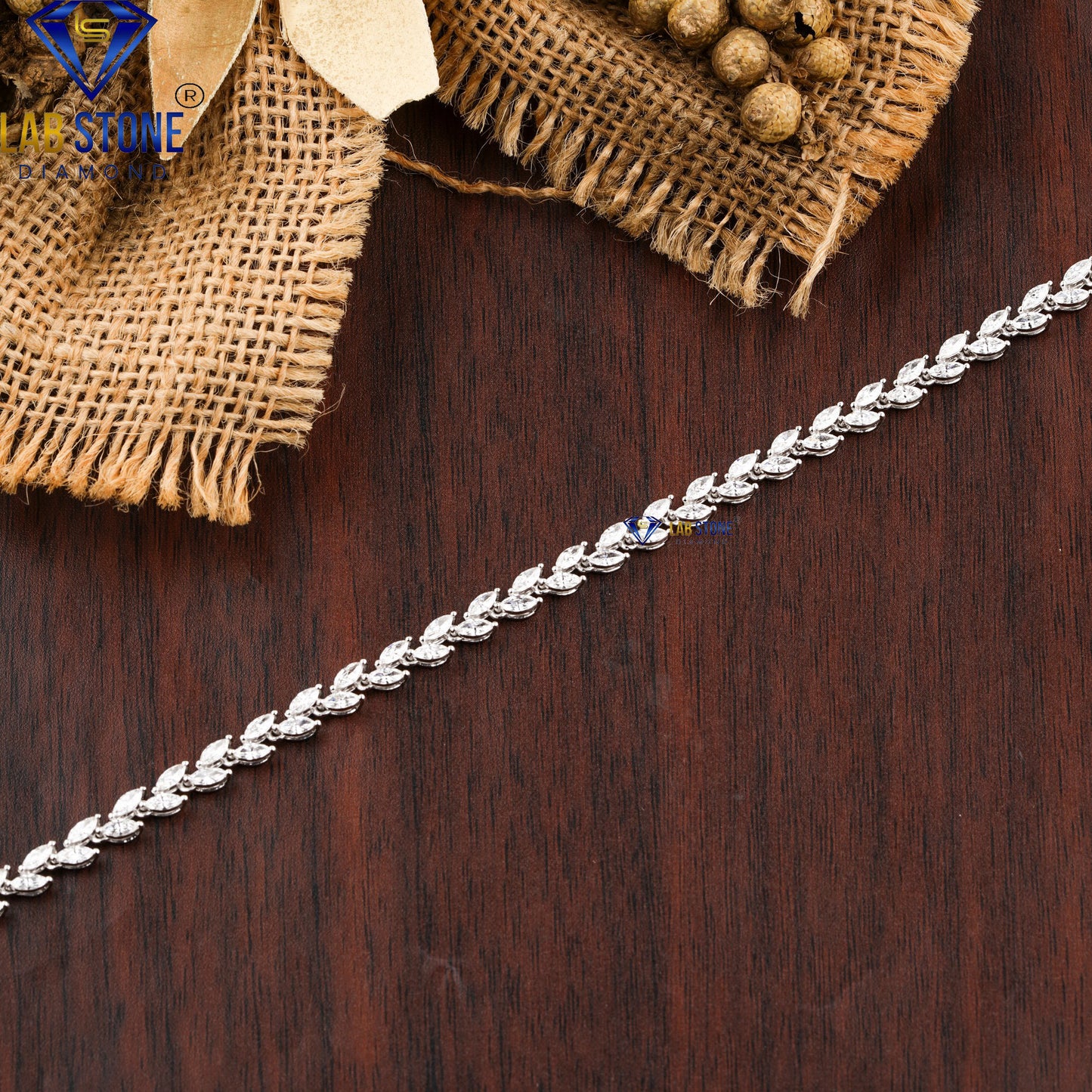 4.36 TDW Marquise Cut Diamond Slider Bracelet