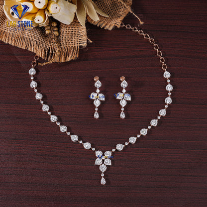 14.03 TDW Round & Pear Cut Diamond Charm Necklace