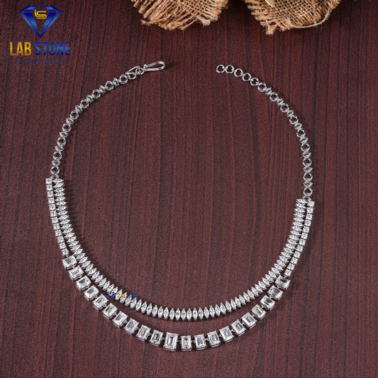 33.78 TDW Round, Marquise & Emerald Cut Diamond Women’s Charm Necklace