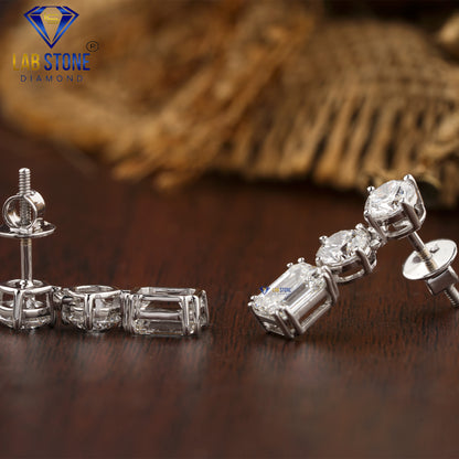 20.23 TDW Emerald & Fancy Blue Round And Pink Round Cut Diamond Charm Necklace