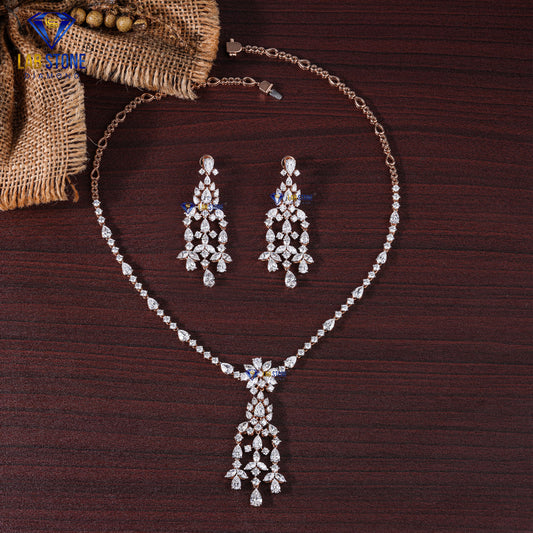 21.72 TDW Pear, Round & Marquise Cut Diamond Charm Necklace