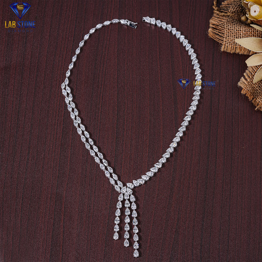 19.22 TDW Pear & Marquise Cut Diamond Women’s Charm Necklace