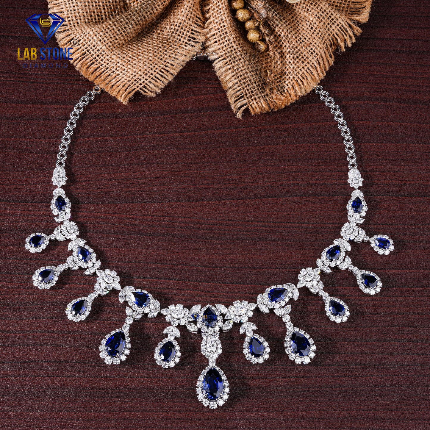 34.70 TDW Marquise, Pear, Oval & Round Emerald Gemstone Charm Necklace