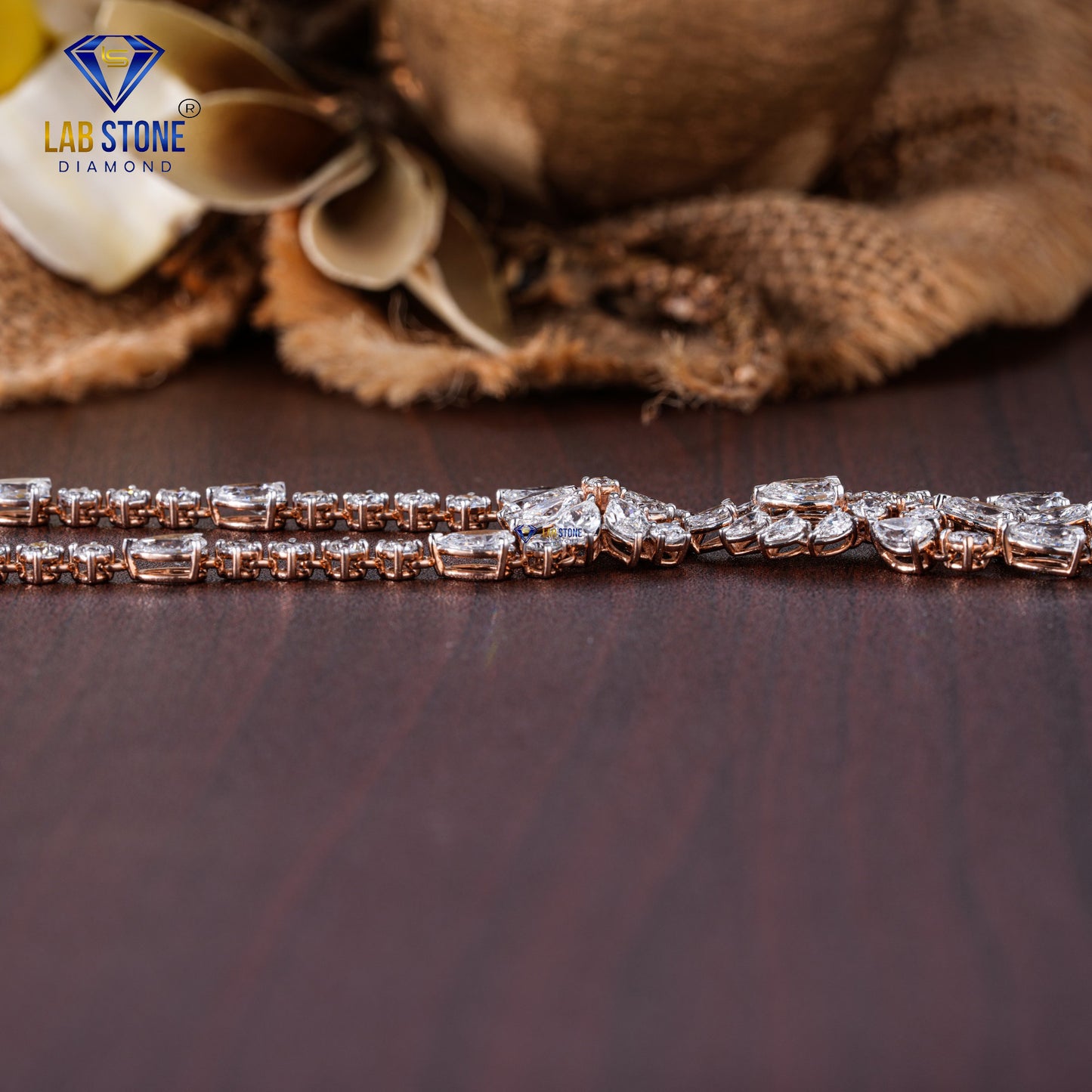 21.72 TDW Pear, Round & Marquise Cut Diamond Charm Necklace