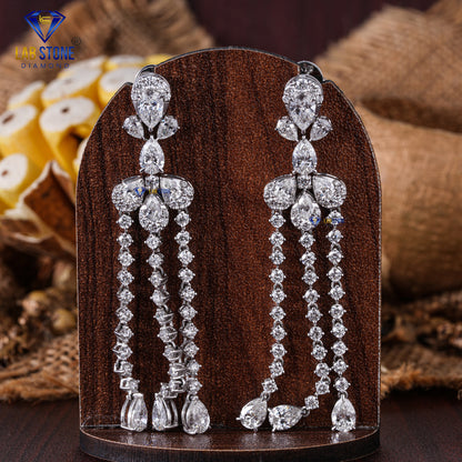 16.63 TDW Pear & Round Diamond Charm Necklace