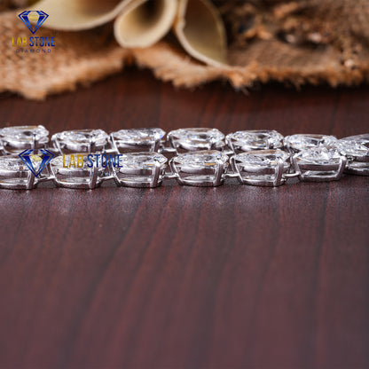 34.63 TDW Pear Cut Diamond White Gold Charm Necklace