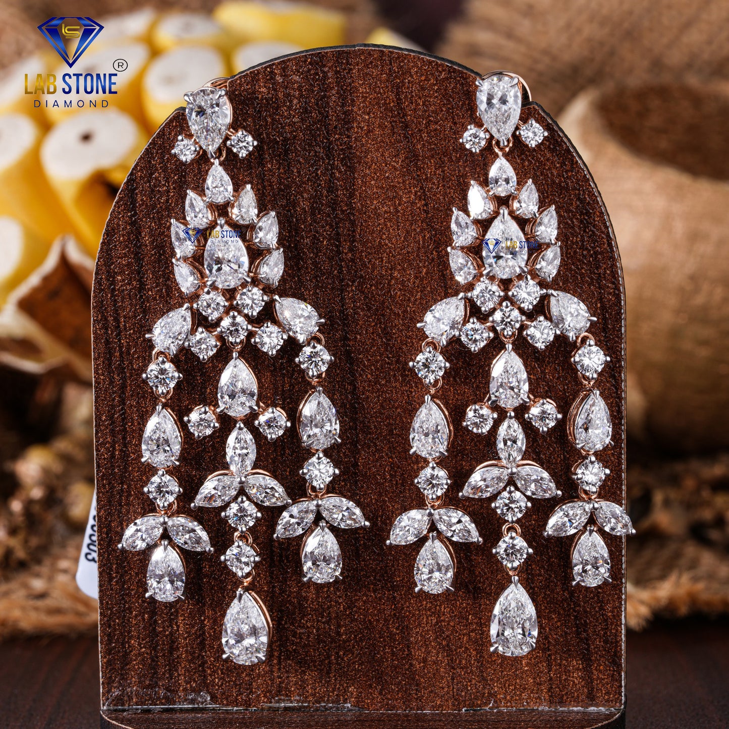 21.72 TDW Pear, Round & Marquise Cut Diamond Charm Necklace